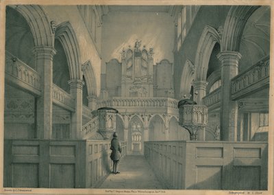 Innenansicht der St. Peters Kirche, Wolverhampton von J. Show